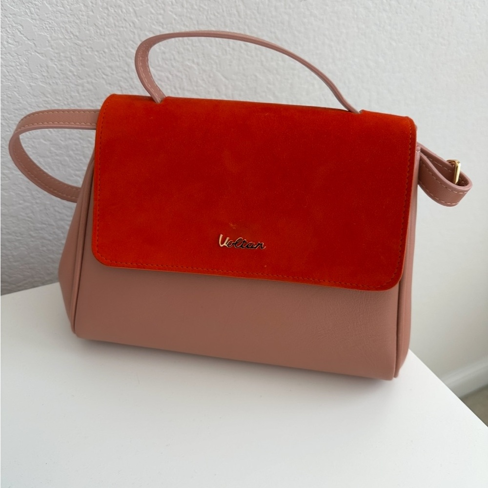 Orange and Tan Women's Bag
